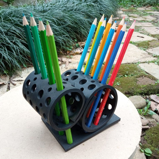 Pot à Crayons Écologique | Organisateur de Bureau en Caoutchouc Recyclé