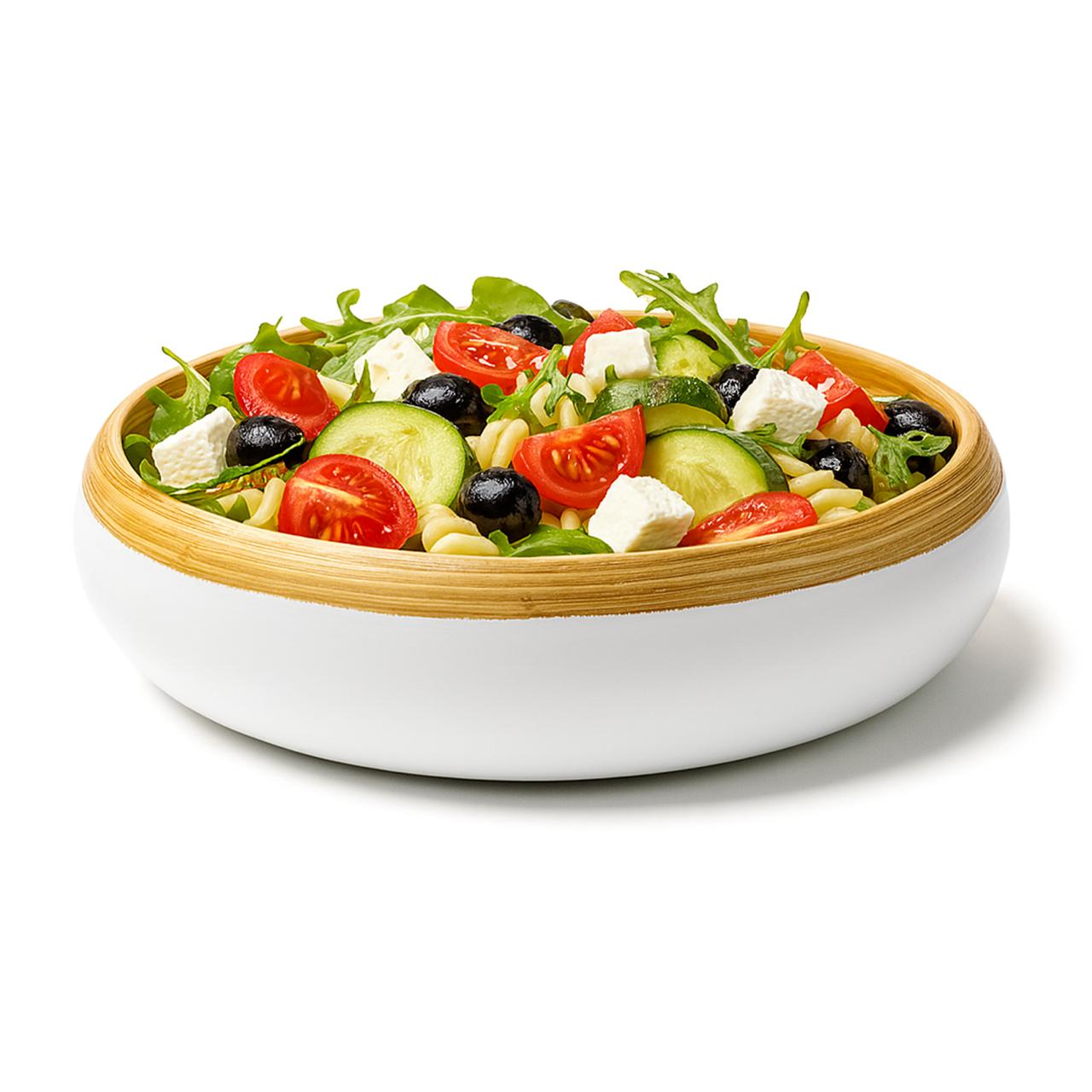 Bol à Fruits en Bambou & Bol Décoratif (Blanc Cassé)