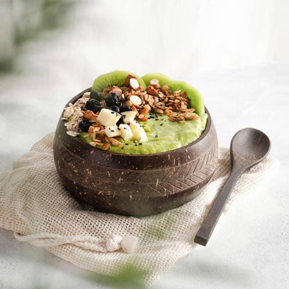 Bols & Cuillères en Noix de Coco Écologiques – Lot de 4